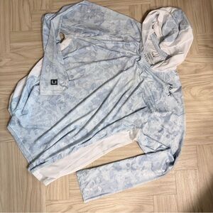 Huk Sky Blue and White Performance Hoodie